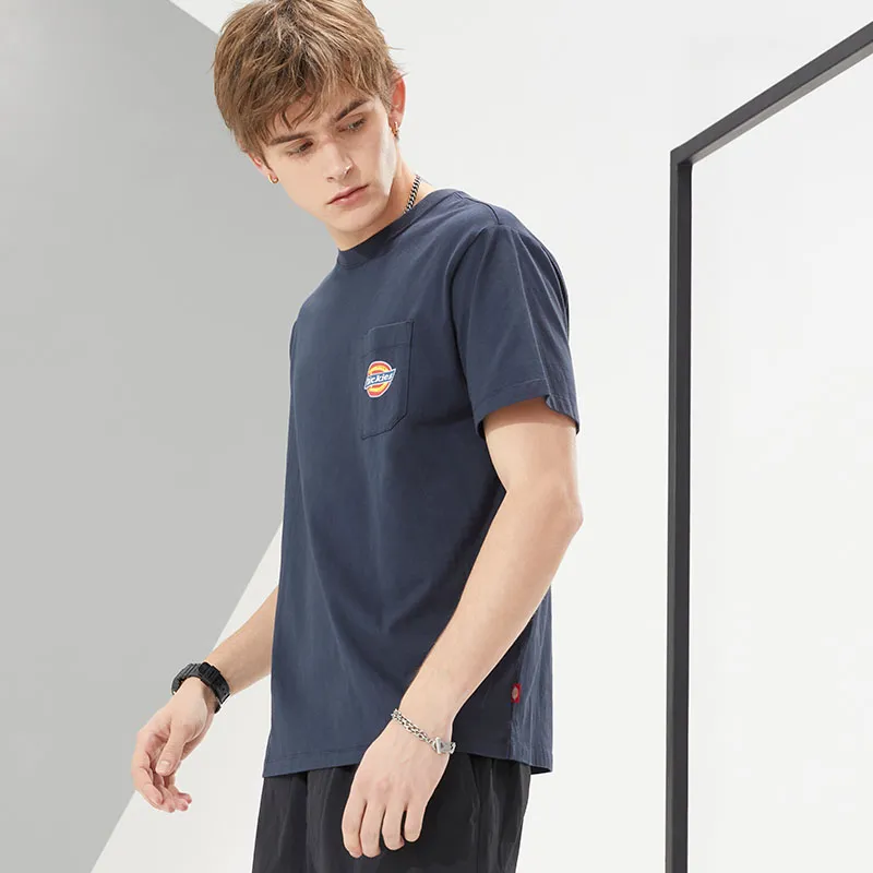 Dickies SS21 Crew Neck Fitted Straight Short Sleeved T Shirt Men's Dark Marine Blue-4