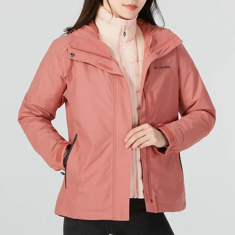 Columbia Outdoor Hiking Waterproof, Windproof, And Breathable Windbreaker Jacket Women's Peach-3