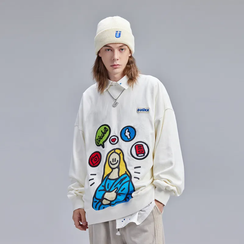 Guuka Sweatshirt Unisex Cream White-7