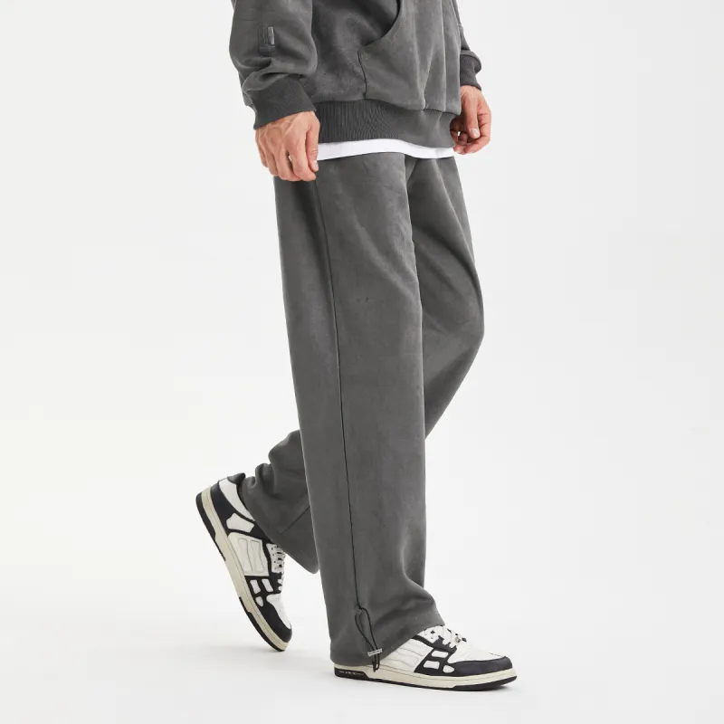 GUKUUL Straight Casual Pants Unisex Dark Gray-4