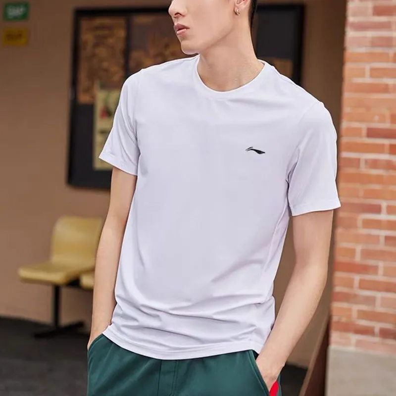 LiNing T Shirt Men's White Black-2