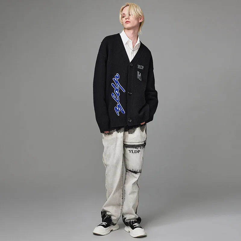 YLDP FW22 Straight Jeans Unisex Light Gray-2