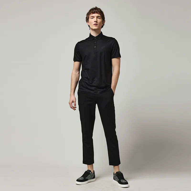 RARE Short Sleeved T Shirts Polo Shirt Men's Black-3