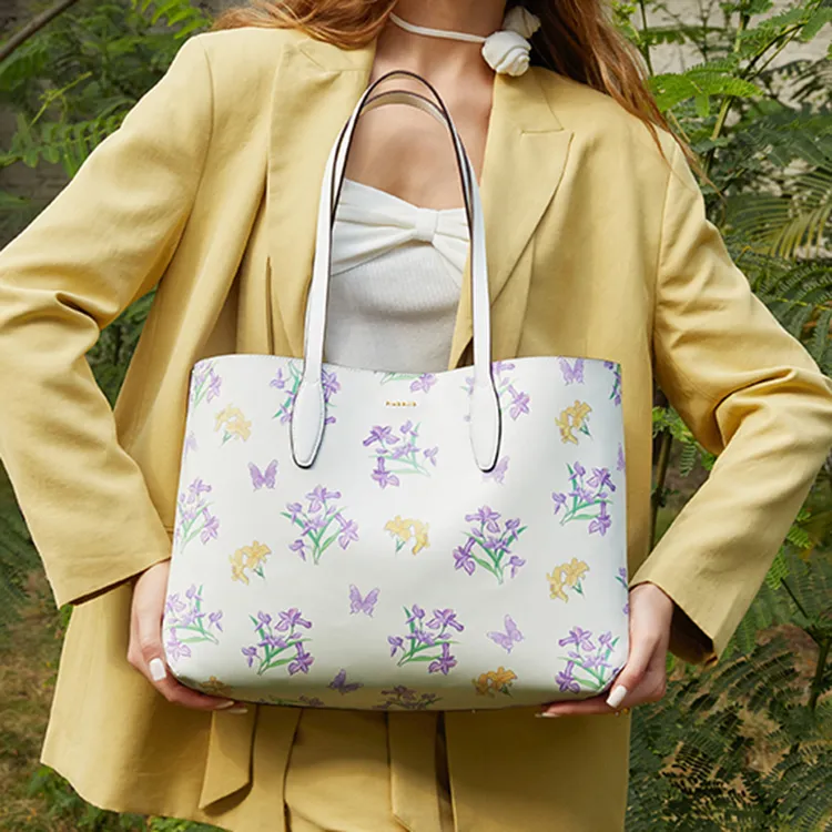 NUCELLE PVC Tote Bag Armhole Bag Shoulder Bag Regular Women's Summer Flowers-4