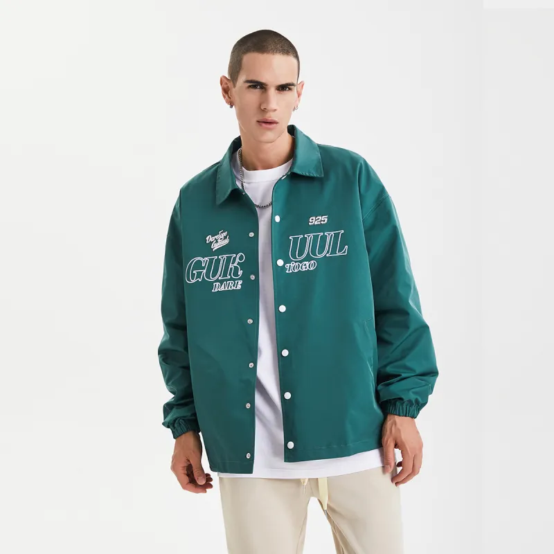 GUKUUL Loose Fit Jacket Fall Unisex Gray Green-2