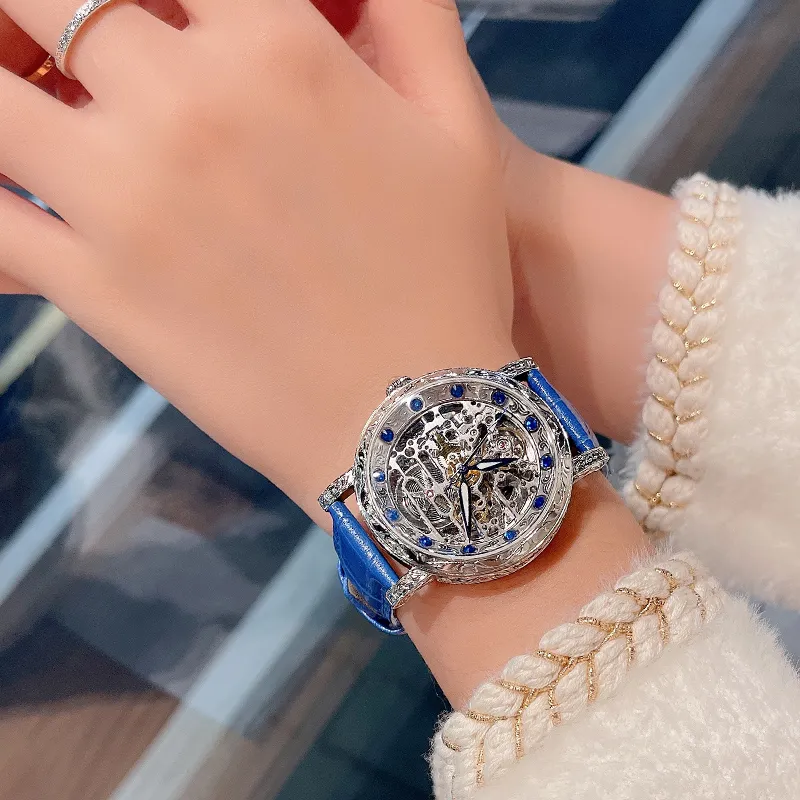 VRQ Faith Series Automatic Mechanical Movement Watch Women's Watch Cut-Out Dial-4