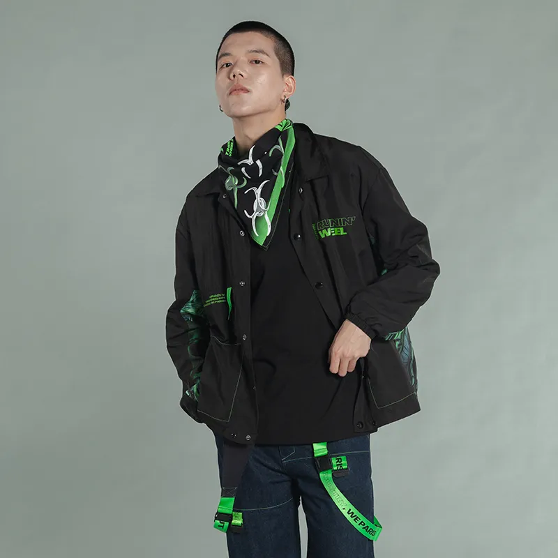 RUNNINWHEEL Loose Fit Thin Jacket Unisex Black-2