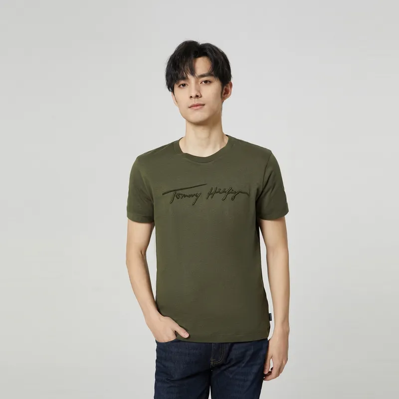 Tommy Hilfiger T-Shirts Unisex Army Green RBN-2