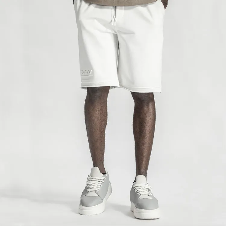 NORVINCY Sports Breathable Knitted Fabric Casual Shorts Knee Length Pants Summer Unisex White-2