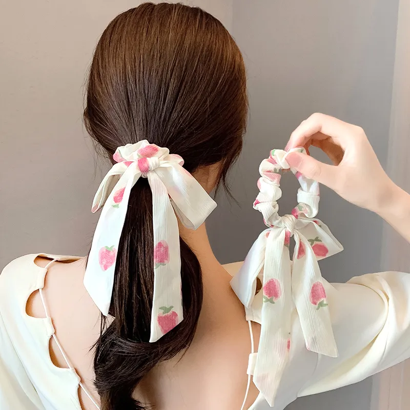 SENDME Hair Ties Women's Cream Bowknot Hair Tie Two Piece Set-1