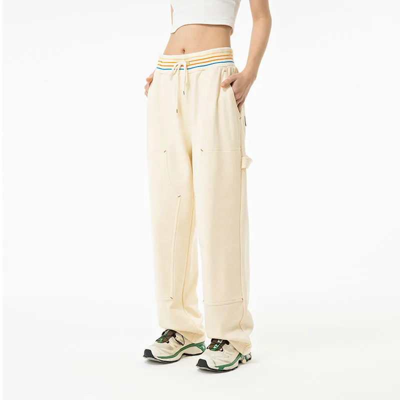 MostwantedLab Classic Rainbow Casual Pants Unisex Ecru-4