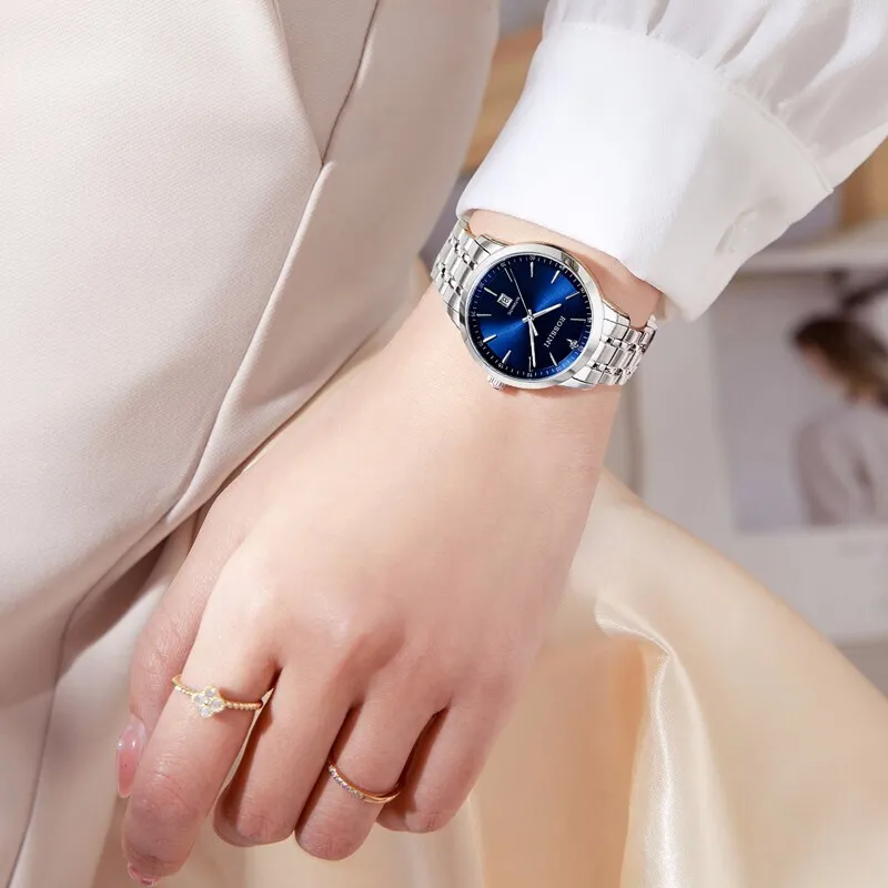 ROSSINI Enlightenment Collection Automatic Mechanical Movement Genuine Leather Strap Watch Unisex Silver Dial-3