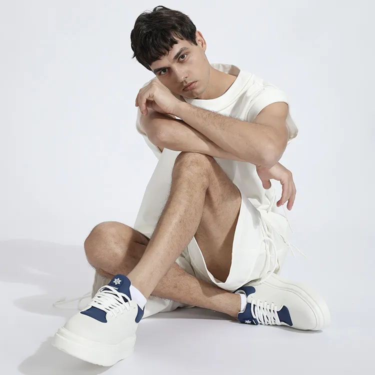 NORVINCY Stylish Skateboarding Shoes Unisex White Blue-7