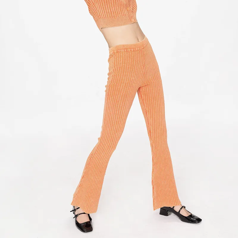 CUBIC Flared Pants Casual Pants Women's Ochre Orange-2