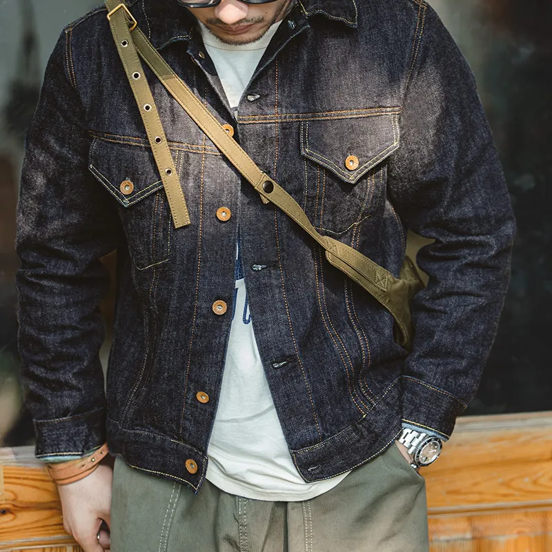 MADEN Denim Jackets Men Denim Blue-3
