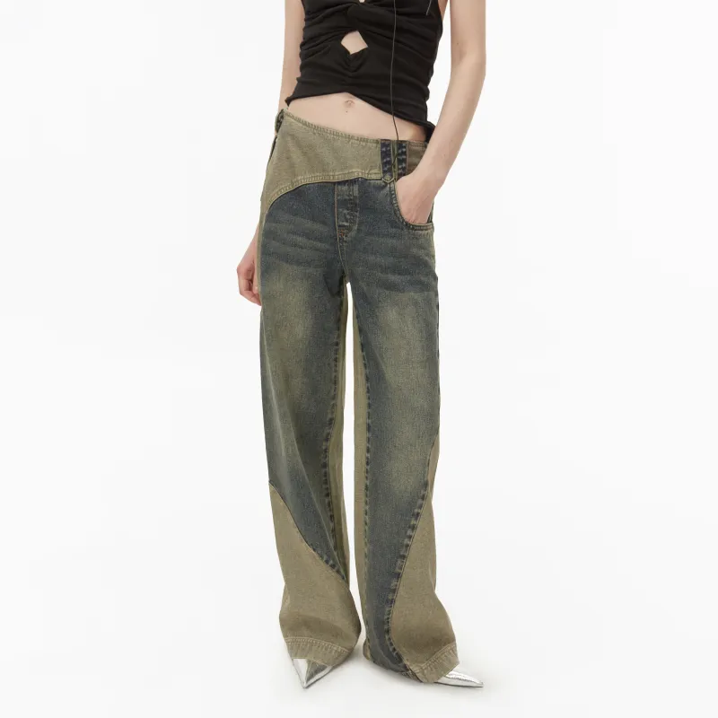RUNTOTHEFUTURE Jeans Women's Denim Patchwork-2