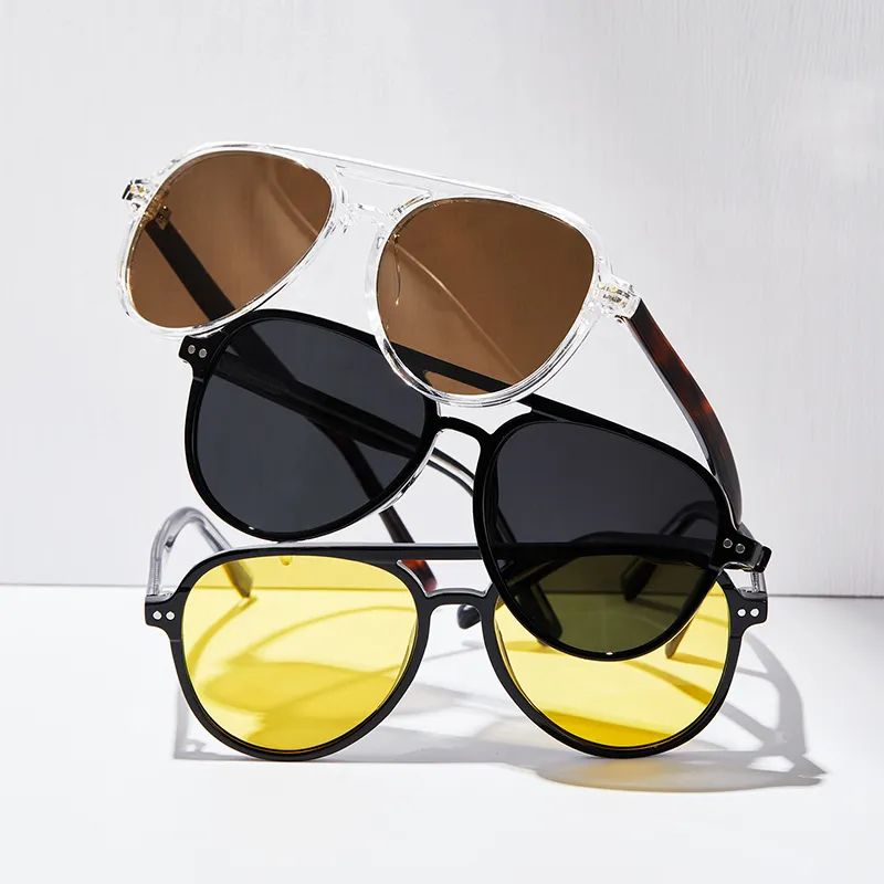 MUYKUY TR90 Aviator Sunglasses Unisex-8