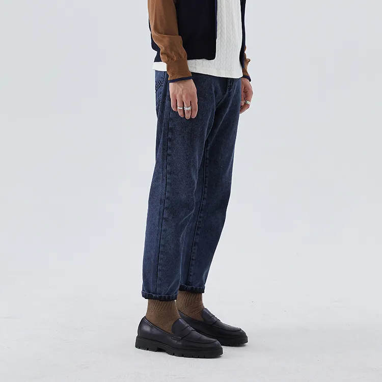 DAVID NAMAN Straight Jeans Men's Navy Blue-4