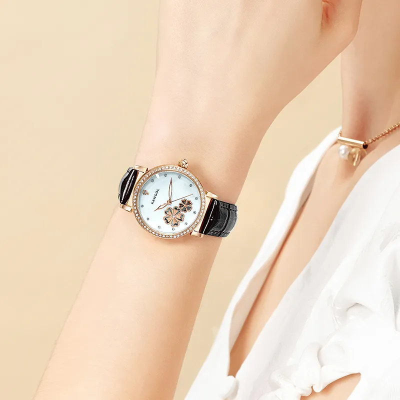 KANGOL Automatic Mechanical Movement Genuine Leather Strap Watch Women's Watch White Dial KANGOL-K316-1