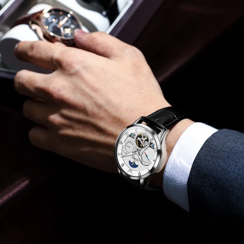 OLEVS Mechanical Movement Watch Men's Watches White Dial-1