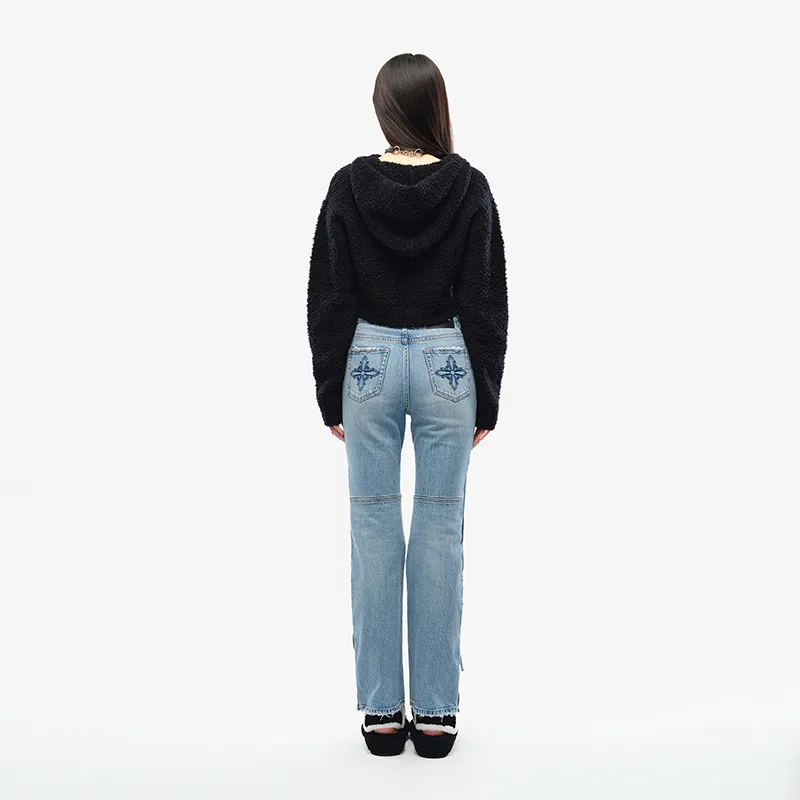 SMFK X Wonderland Jeans Women's Vintage Denim Blue-2