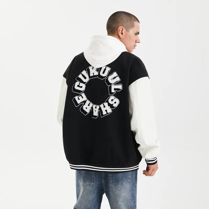 GUKUUL Baseball Jacket Winter Unisex Black-8