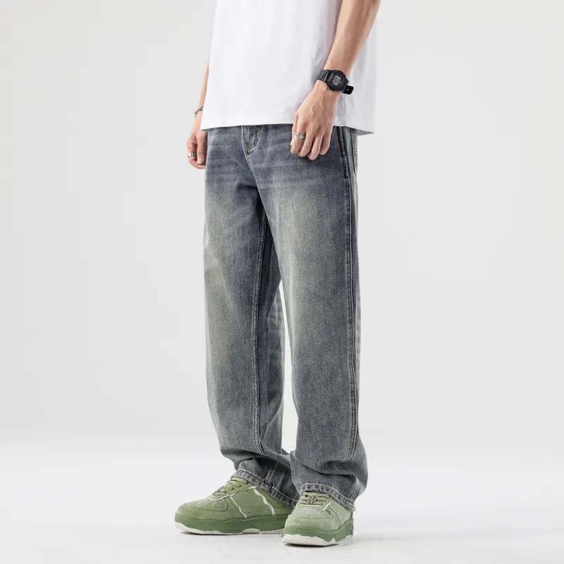FAIRWHALE Straight Jeans Men's Denim Blue-2