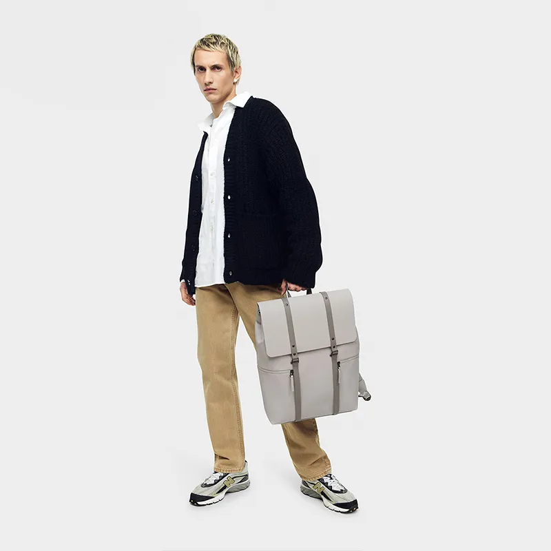 Gaston Luga PU Backpack Tubas Unisex Light Taupe-4