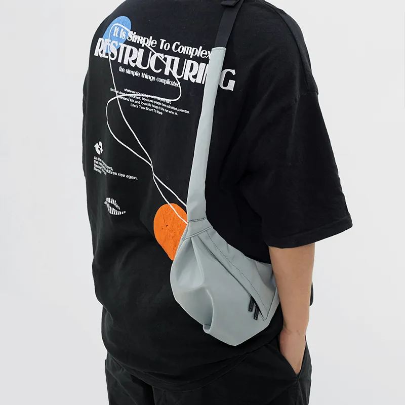 MYEDITION Shoulder Bag, Cell Phone Pouch, Crossbody Bag Nylon Polyester Black/Gray Unisex-30