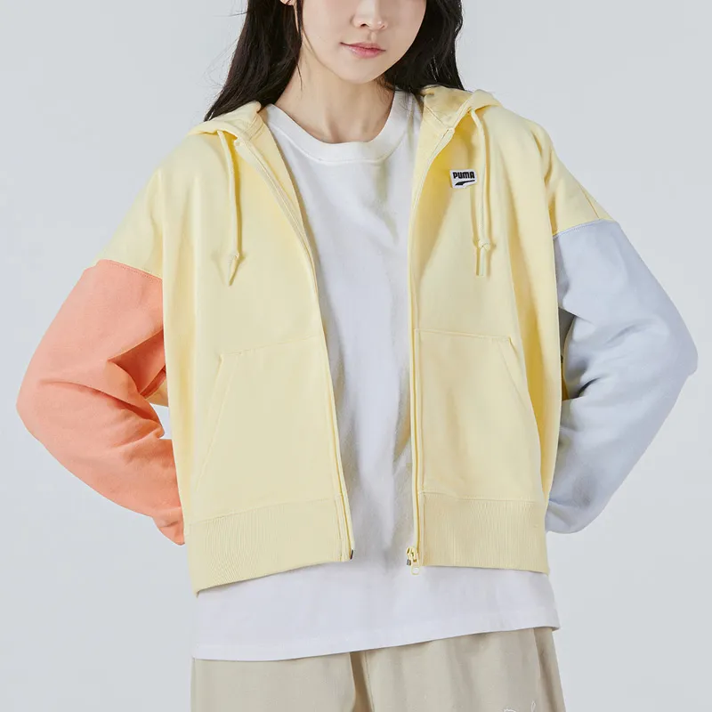 PUMA Downtown Cropped Coats Women's Yellow-3