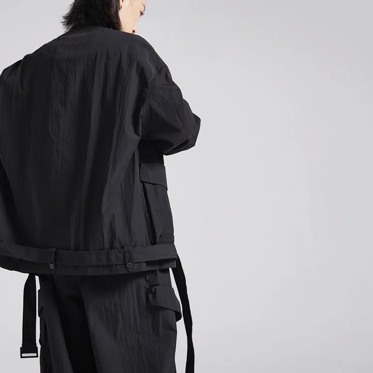 HUANXIANGZHE Jackets Unisex Black-6