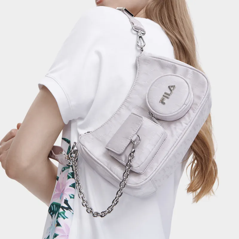 FILA Fabric Shoulder Bag Regular Women's Heron White-4