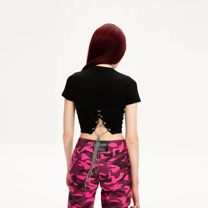 JYOSEI Crop Tops Women's Black-3
