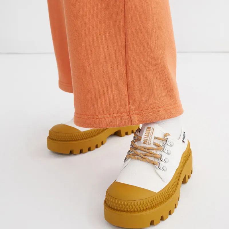 Palladium Pampa PampaMtLo Wear Resistant Low Top Canvas Shoes Unisex Bright White Orange Yellow-7