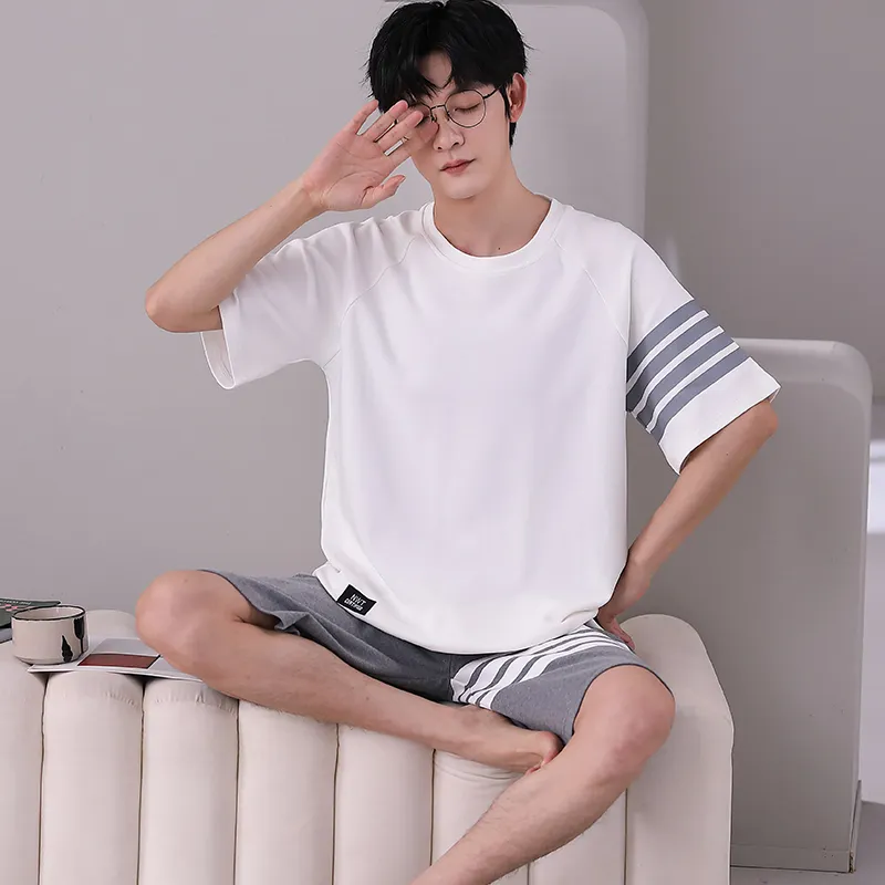 XUANZHITING Pajama Set Men's Box White-2