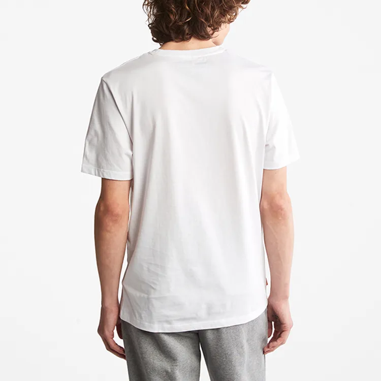 Timberland Drop Shoulder Sleeve T Shirt Men's White-3