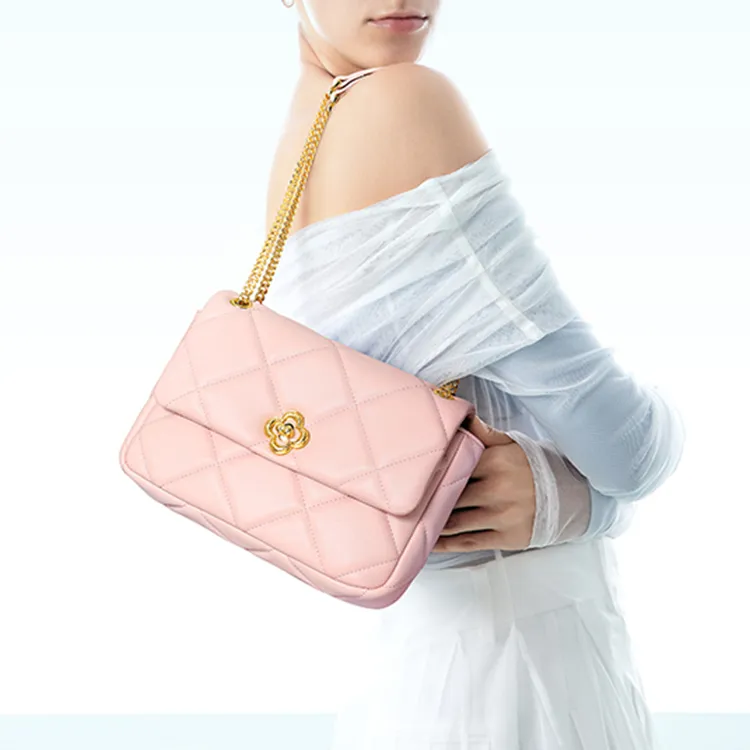 NUCELLE PU Small Square Bag One Shoulder Shoulder Bag For Women's Medium Size Women's White/Black/Pink-29