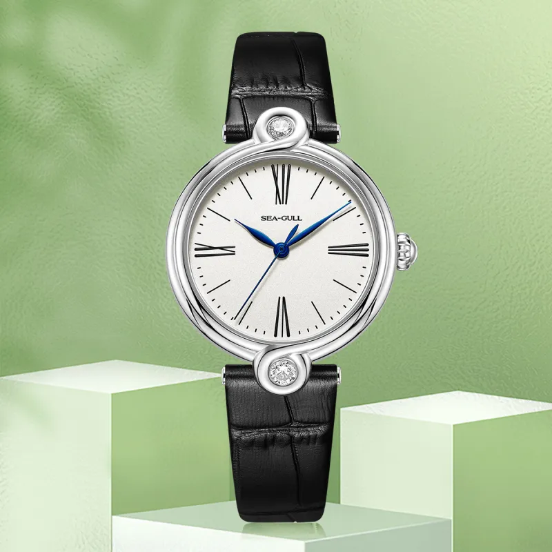 Sea Gull Unlimited Series Automatic Mechanical Movement Leather Strap Watch Women's Watch White Dial-15