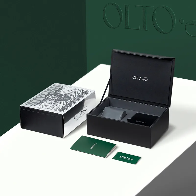 OLTO 8 EX Navigator Collection Wrist Watch Automatic Mechanical Movement Genuine Leather Strap Black Dial Men's Watches-1