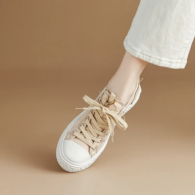 Rosa Bianca Skateboard Shoes Women's Low Top Apricot/Ecru-2