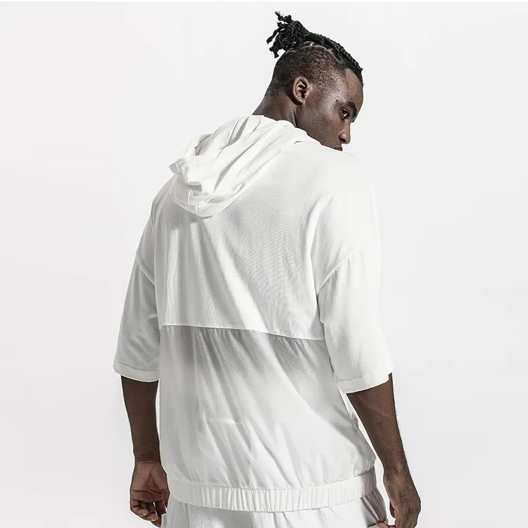 NORVINCY Breathable Solid Color 100% Cotton Elbow Length Sleeved T Shirt Unisex-8