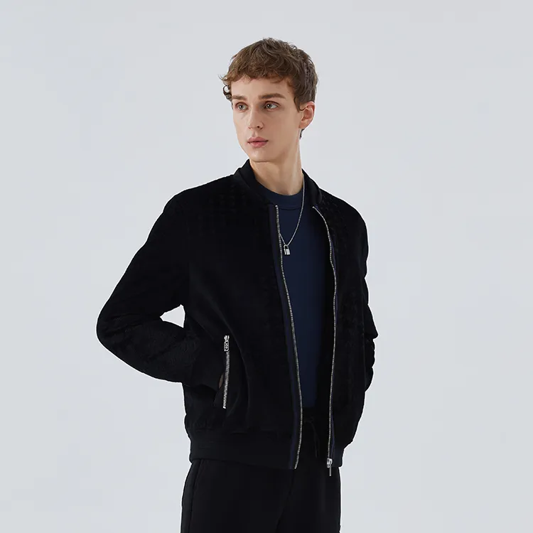DAVID NAMAN Baseball Collar Cropped Down Jacket Men's Black-4
