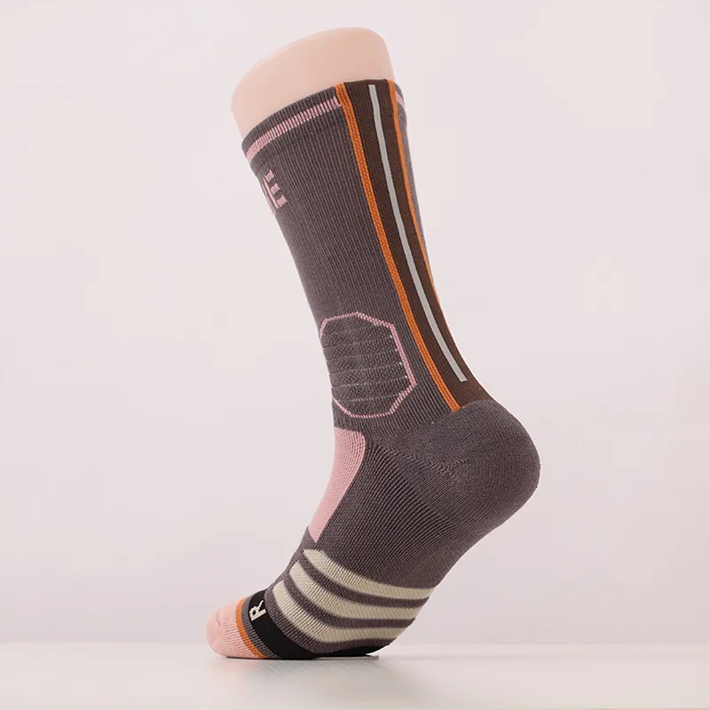 LiNing Sports Basketball Collection Basketball Socks Unisex 2 Pack Sparrow Umber-6