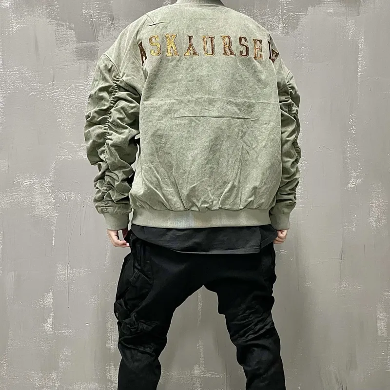 Askyurself Loose Fit Jacket Unisex Army Green-5