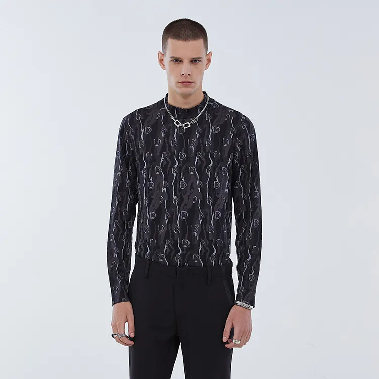DAVID NAMAN FW22 Long Sleeved T Shirt Men's Gray-2