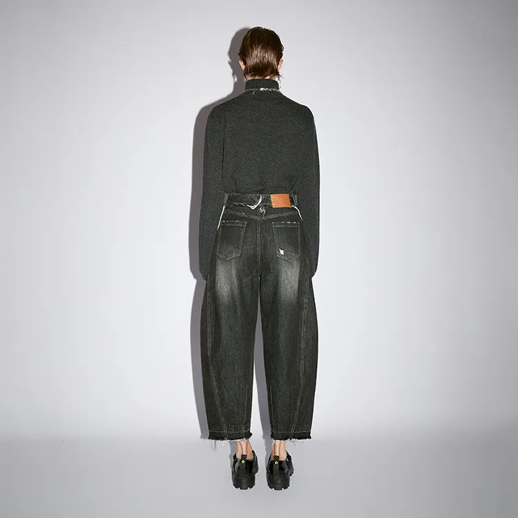 IEW.H Lantern Pants Jeans Women's Denim Black-2