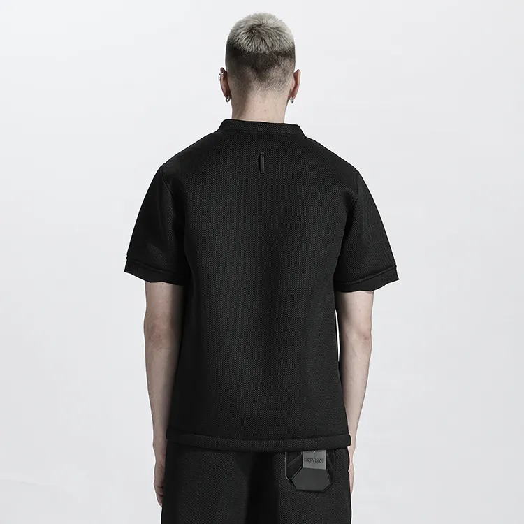 NORVINCY Comfortable And Breathable Semi Open Neck Short Sleeved T Shirts Unisex-2