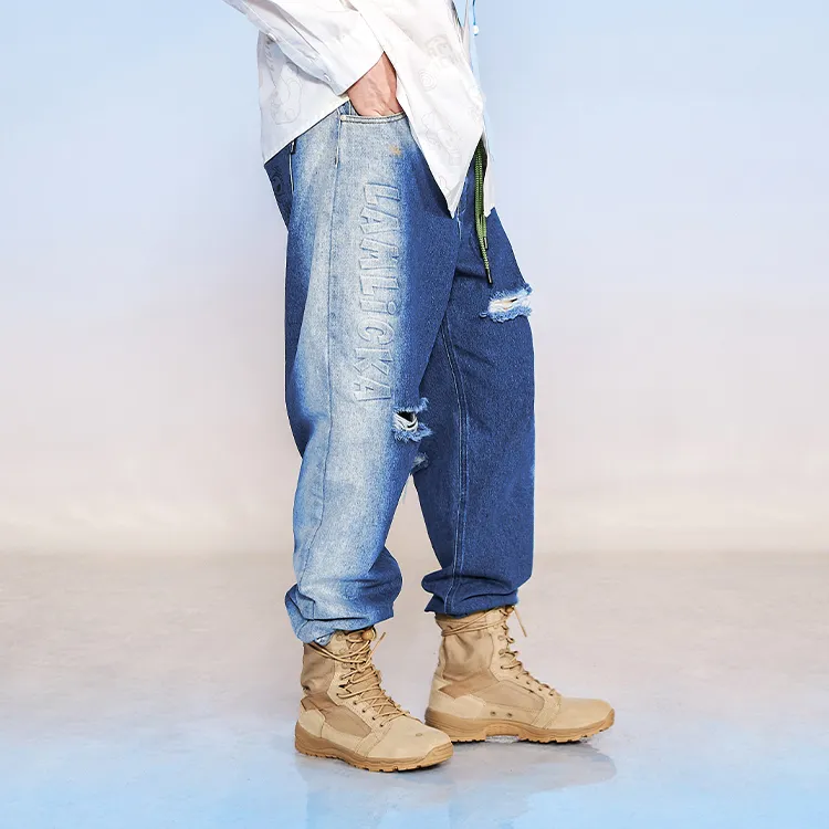 LAMLICKA Straight Jeans Unisex Blue-2