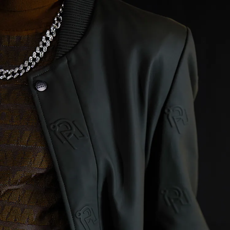 DAVID NAMAN Leather Jackets Men Green-6