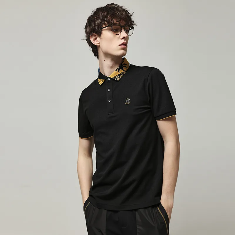 RARE Short Sleeved T Shirts Polo Shirt Men's Black-5